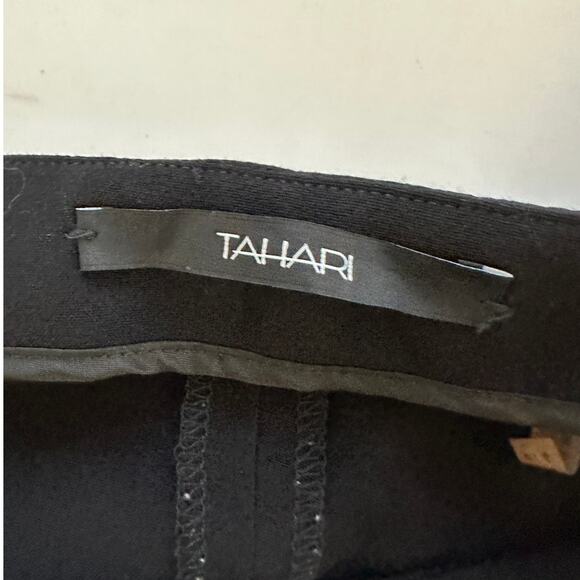 Tahari Black High Waist Straight Leg Size Zip Trouser Pant 6 - Picture 7 of 12
